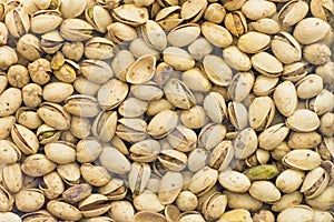 Raw Pistachio nuts in the bulk store
