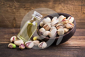 Raw pistachio nuts with oil