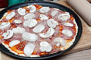 Raw pizza