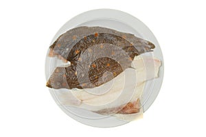 Raw plaice fillets