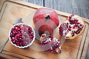 Raw pomegranates