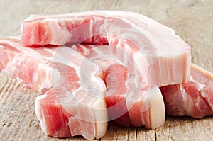 Raw pork belly photo