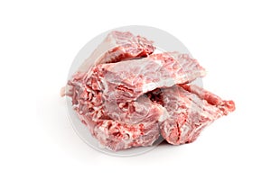 Raw pork bones isolated on white background