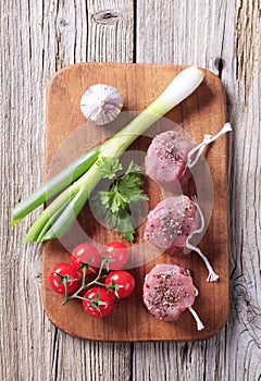 Raw pork filet mignons