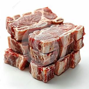 Raw Pork Hocks Isolated on White Background. Generative ai photo