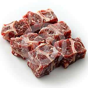 Raw Pork Hocks Isolated on White Background. Generative ai photo