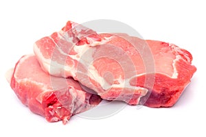 Raw pork isolated