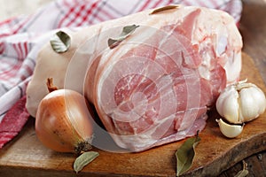 Raw pork knuckle photo