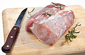 Raw pork loin