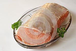 Raw pork loin