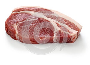 Raw pork loin chop