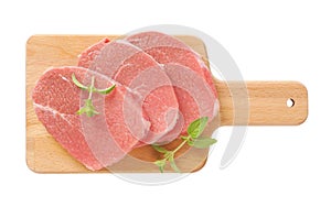 Raw pork loin chops