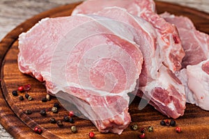 Raw pork meat