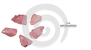 Raw pork meat pieces pattern