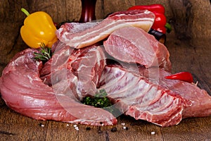 Raw pork meat