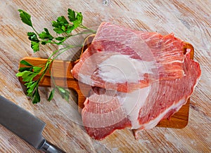 Raw pork meat secreto photo