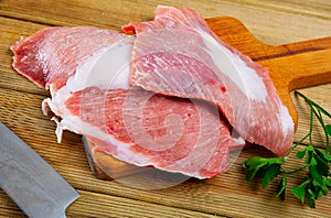 Raw pork meat secreto photo