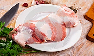 Raw pork meat secreto photo
