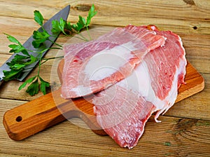 Raw pork meat secreto photo