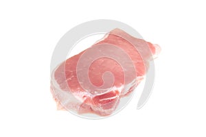 Raw pork meat on white background