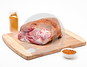 Raw Pork Picnic Shoulder with Spice Rub photo