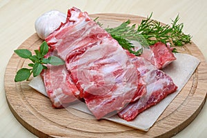 Raw pork ribs