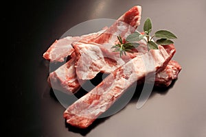 Raw pork ribs - raw meat