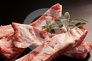 Raw pork ribs - raw meat