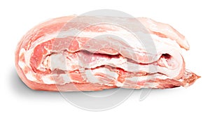 Raw Pork Ribs On A Roll Lying On Its Side