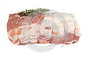 Raw pork roast isolated