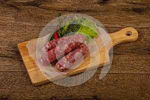 Raw pork sausages