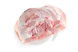 Raw pork shoulder isolated on white background