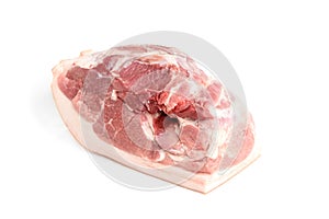 Raw pork shoulder isolated on white background