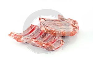 Raw pork spare ribs photo