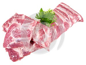 Raw Pork Spareribs - Isolated