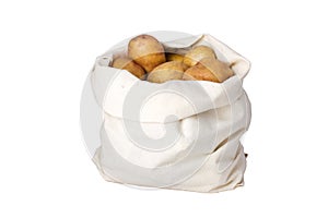 Raw potato in the linseed bag