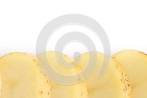 Raw Potato Sliced
