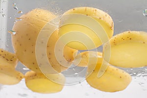 Raw Potato Sliced