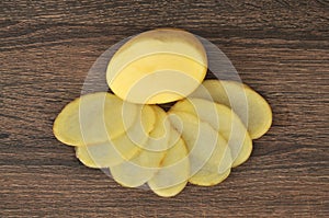 Raw potato sliced