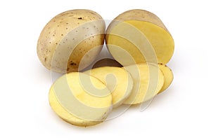 Raw Potato and Sliced Potato