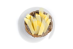 Raw Potato sliced strips