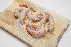 Raw prawns ready for cooking