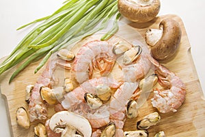 Raw prawns ready for cooking