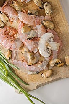Raw prawns ready for cooking