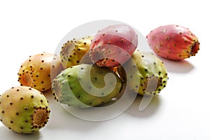 Raw Prickly Pears White Background