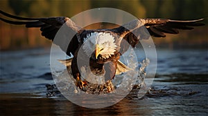 The raw primal thrill of the eagle's success in capturing the fish