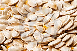 Raw pumpkin seeds as background