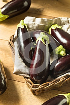 Raw Purple Organic Eggplants