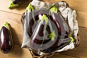 Raw Purple Organic Eggplants