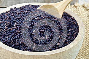 Raw purple Riceberry rice